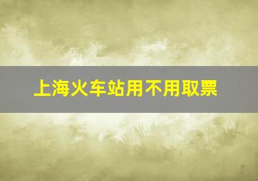 上海火车站用不用取票