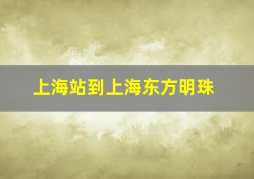 上海站到上海东方明珠