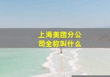 上海美团分公司全称叫什么