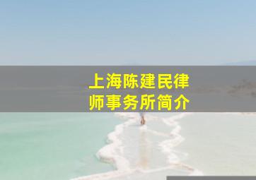 上海陈建民律师事务所简介