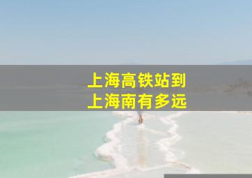 上海高铁站到上海南有多远