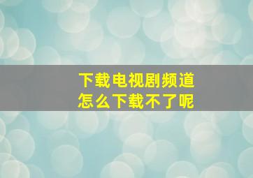 下载电视剧频道怎么下载不了呢