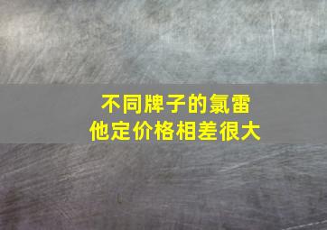 不同牌子的氯雷他定价格相差很大