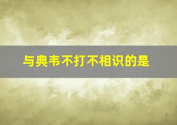 与典韦不打不相识的是