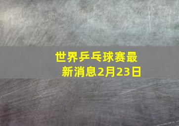 世界乒乓球赛最新消息2月23日