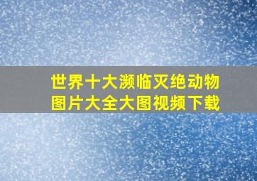 世界十大濒临灭绝动物图片大全大图视频下载