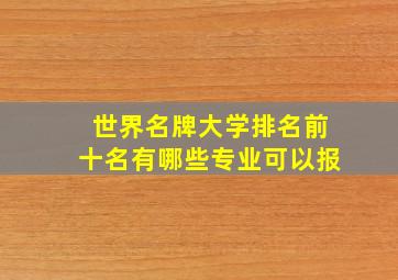 世界名牌大学排名前十名有哪些专业可以报