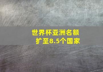 世界杯亚洲名额扩至8.5个国家