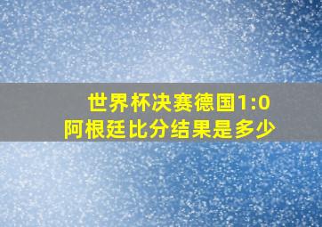 世界杯决赛德国1:0阿根廷比分结果是多少