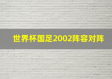 世界杯国足2002阵容对阵