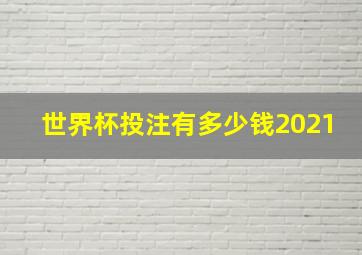 世界杯投注有多少钱2021