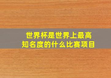 世界杯是世界上最高知名度的什么比赛项目