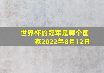 世界杯的冠军是哪个国家2022年8月12日