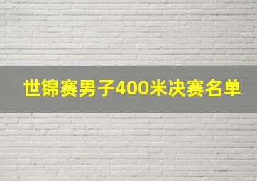 世锦赛男子400米决赛名单