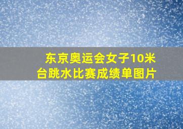 东京奥运会女子10米台跳水比赛成绩单图片