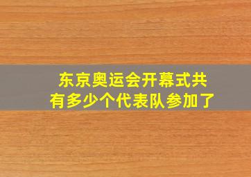 东京奥运会开幕式共有多少个代表队参加了