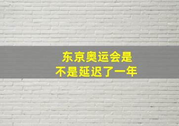 东京奥运会是不是延迟了一年