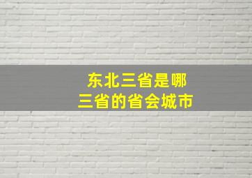 东北三省是哪三省的省会城市