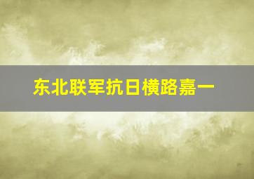 东北联军抗日横路嘉一