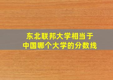 东北联邦大学相当于中国哪个大学的分数线