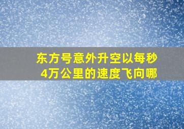 东方号意外升空以每秒4万公里的速度飞向哪