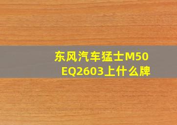 东风汽车猛士M50EQ2603上什么牌