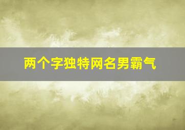 两个字独特网名男霸气