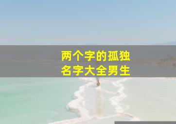 两个字的孤独名字大全男生