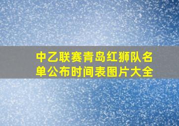 中乙联赛青岛红狮队名单公布时间表图片大全