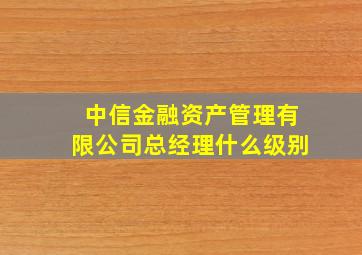 中信金融资产管理有限公司总经理什么级别