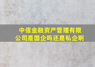 中信金融资产管理有限公司是国企吗还是私企啊