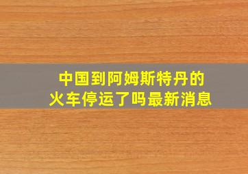 中国到阿姆斯特丹的火车停运了吗最新消息