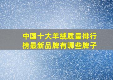 中国十大羊绒质量排行榜最新品牌有哪些牌子