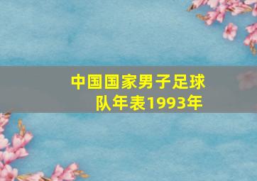 中国国家男子足球队年表1993年