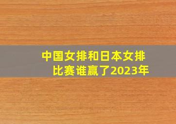 中国女排和日本女排比赛谁赢了2023年