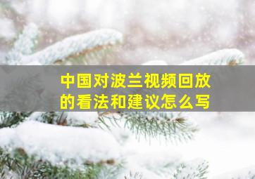 中国对波兰视频回放的看法和建议怎么写