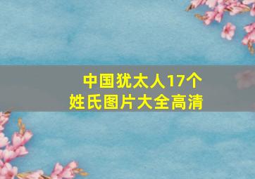 中国犹太人17个姓氏图片大全高清