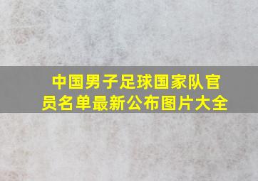 中国男子足球国家队官员名单最新公布图片大全