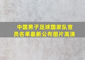 中国男子足球国家队官员名单最新公布图片高清