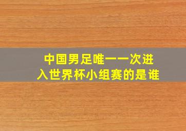 中国男足唯一一次进入世界杯小组赛的是谁