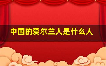 中国的爱尔兰人是什么人