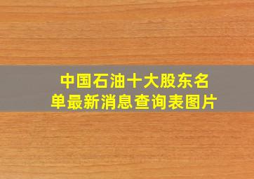 中国石油十大股东名单最新消息查询表图片