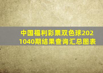 中国福利彩票双色球2021040期结果查询汇总图表