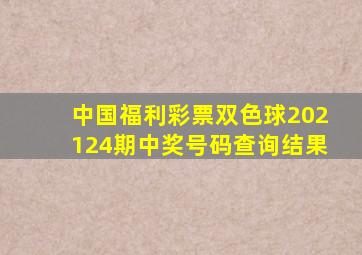 中国福利彩票双色球202124期中奖号码查询结果