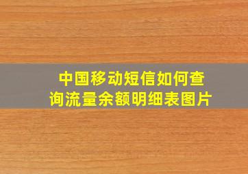 中国移动短信如何查询流量余额明细表图片