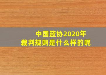 中国篮协2020年裁判规则是什么样的呢