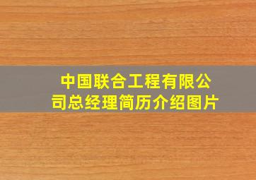 中国联合工程有限公司总经理简历介绍图片