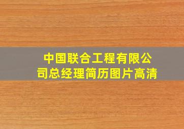 中国联合工程有限公司总经理简历图片高清