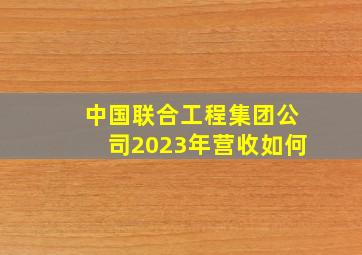 中国联合工程集团公司2023年营收如何