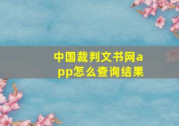 中国裁判文书网app怎么查询结果